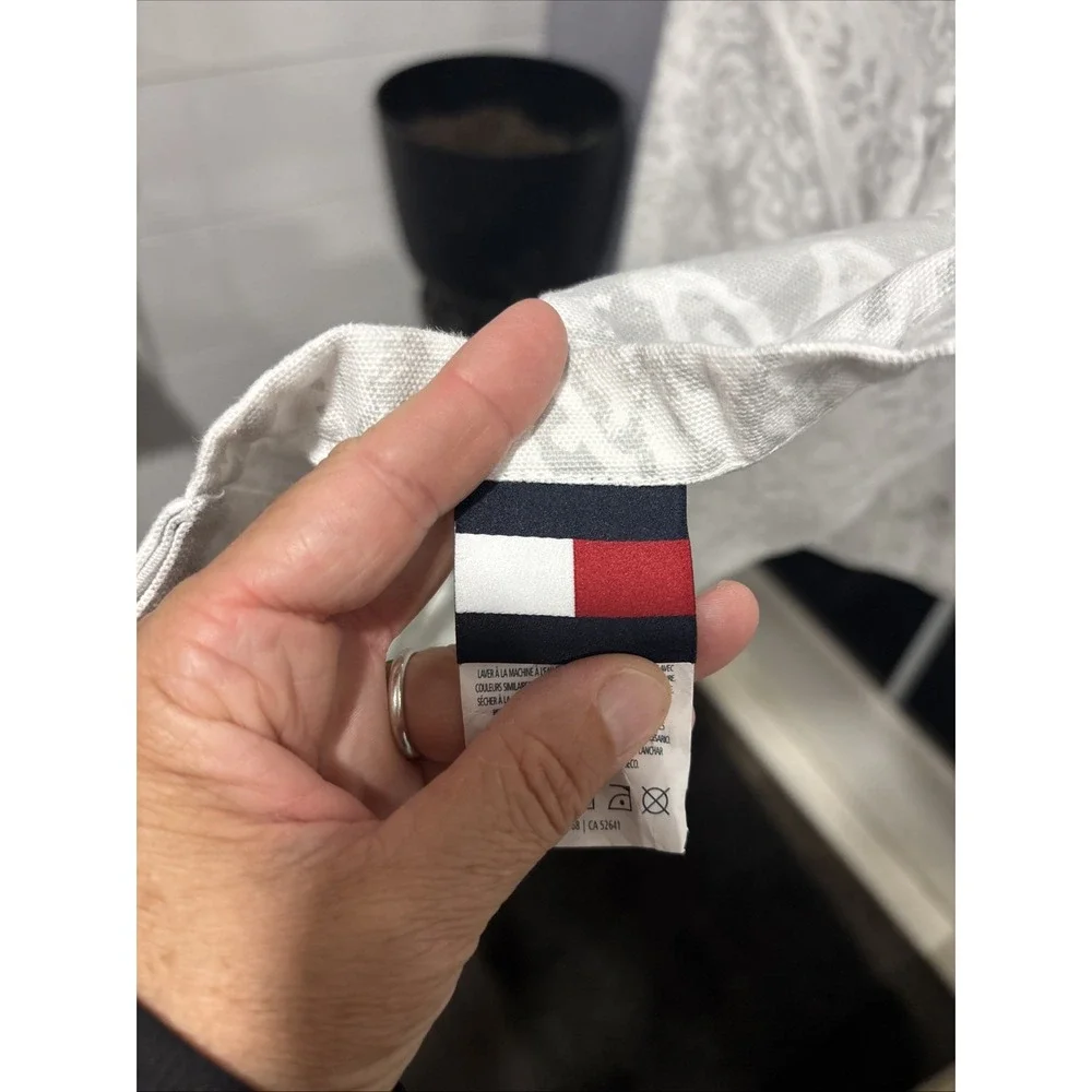 Tommy Hilfiger Curtain Panels, 2, Gray and White, 90